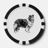Shetland Sheepdog Tekening Poker Chips (Voorkant)