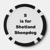 Shetland Sheepdog Tekening Poker Chips (Achterkant)