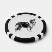 Shetland Sheepdog Tekening Poker Chips (Enkel)