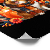Shetland Sheepdog Thanksgiving Leopard Pumpkins Fa Poster (Hoek)