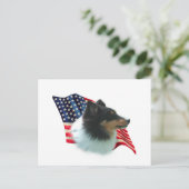 Shetland Sheepdog (tri) Vlag Briefkaart (Staand voorkant)