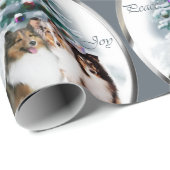 Shetland Sheepdog Trio Kerstmis Cadeaupapier (Rol Hoek)