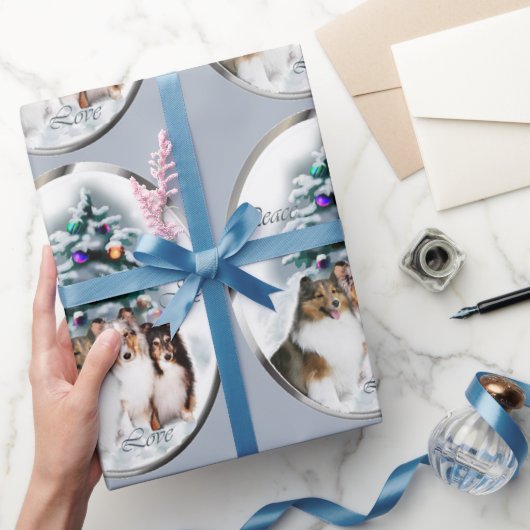 Shetland Sheepdog Trio Kerstmis Cadeaupapier (Geschenken)