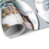 Shetland Sheepdog Trio Kerstmis Cadeaupapier (Rol Hoek)