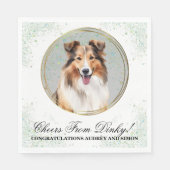 Shetland Sheepdog Trouwservetten Met Honden Foto Servet (Voorkant)