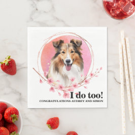 Shetland Sheepdog Trouwservetten Met Honden Foto Servet