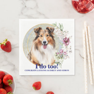Shetland Sheepdog Trouwservetten Met Honden Foto Servet