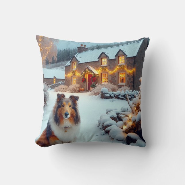 Shetland Sheepdog Vakantie  Kussen (Voorkant)