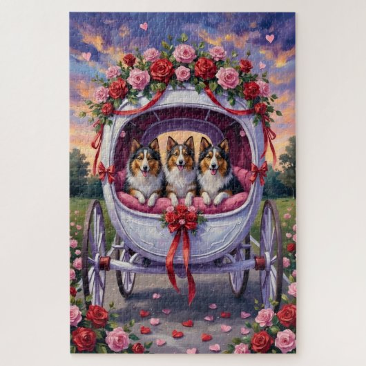 Shetland Sheepdog Valentijnsdag Legpuzzel (Verticaal)