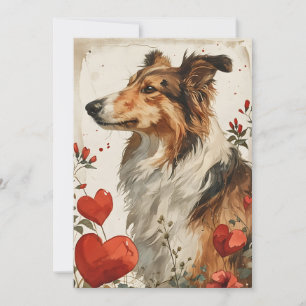 Shetland sheepdog Valentijnsdag uit het verleden  Feestdagenkaart