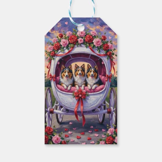 Shetland Sheepdog Valentine's Day  Cadeaulabel (Achterkant)