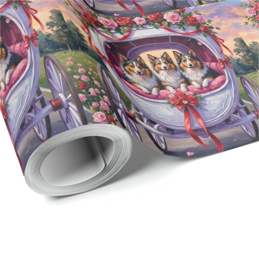 Shetland Sheepdog Valentine's Day  Cadeaupapier (Rol Hoek)