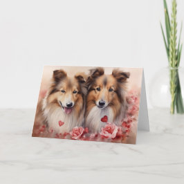 Shetland Sheepdog Valentine's Day Kaart