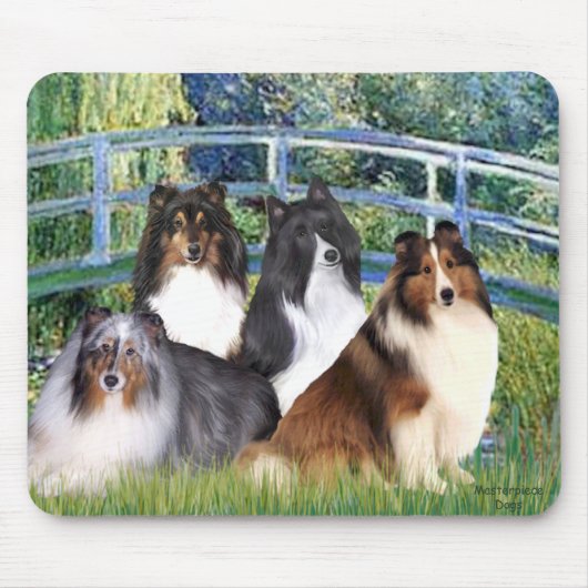 Shetland Sheepdog (vier) - Brug Muismat (Voorkant)
