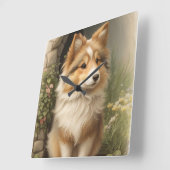 Shetland Sheepdog Vierkante Klok (Hoek)