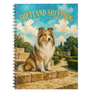 Shetland Sheepdog, Vintage Waterverf Honden Kunst Notitieboek