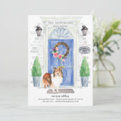 Shetland Sheepdog Voorste door Bewegingsaankondigi Kaart (Staand voorkant)