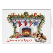 Shetland Sheepdog Wachten op de Kerstman (Voorkant Horizontaal)