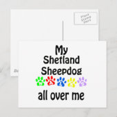 Shetland Sheepdog Walks Design Briefkaart (Voorkant / Achterkant)