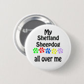 Shetland Sheepdog Walks Design Ronde Button 5,7 Cm (Voorkant /achterkant)