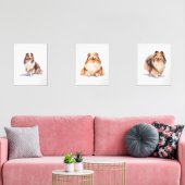 Shetland Sheepdog Wall Art, Sheltie Puppy Art Muurkunst Sets (Woonkamer)
