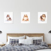 Shetland Sheepdog Wall Art, Sheltie Puppy Art Muurkunst Sets (Slaapkamer)