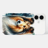 Shetland Sheepdog Waterverf Art Case-Mate iPhone Case (Achterkant (horizontaal))