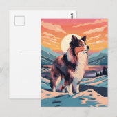 Shetland Sheepdog winter bergbos tijdens ons Briefkaart (Voorkant / Achterkant)