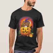 Shetland Sheepdog Witch Pumpkin Halloween Dog T-shirt (Voorkant)