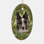 Shetland Sheepdog Wreath Keramisch Ornament (Rechts)