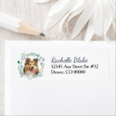 Shetland Sheepdog Wreatre Return Address Label (Insitu)