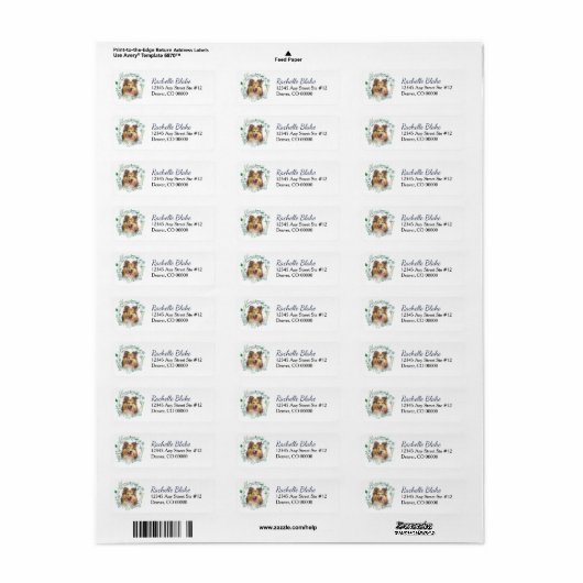 Shetland Sheepdog Wreatre Return Address Label (Full Sheet)
