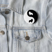 Shetland Sheepdog Yin Yang Ronde Button 5,7 Cm (In situ)