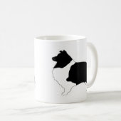 Shetland Sheepdog zwart-wit silhouet Koffiemok (Voorkant rechts)