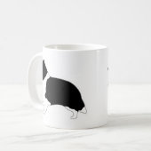 Shetland Sheepdog zwart-wit silhouet Koffiemok (Voorkant links)