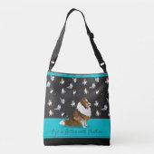 Shetland Sheepdogs, 1 Sable Sheltie, Black & Blue Crossbody Tas (Achterkant)