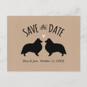 Shetland Sheepdogs Bruiloft Save the Date Aankondigingskaart (Voorkant)