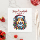 Shetland Sheepdogs Dog Christmas Pet Xmas Servet (Insitu)