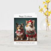 Shetland Sheepdogs Happy Christmas Kaart (Gele Bloem)