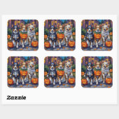 Shetland Sheepdogs in Halloween Costumes Vierkante Sticker (Vel)