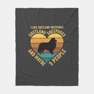 Shetland Sheepdogs Retro Hart Hondenliefhebber Fleece Deken
