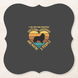 Shetland Sheepdogs Retro Hart Hondenliefhebber Kartonnen Onderzetters