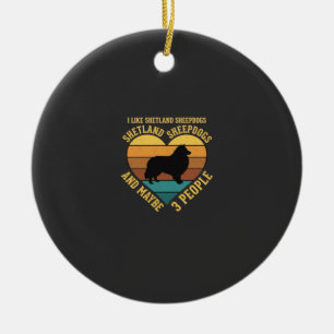 Shetland Sheepdogs Retro Hart Hondenliefhebber Keramisch Ornament