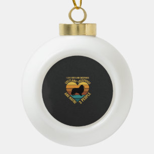 Shetland Sheepdogs Retro Hart Hondenliefhebber Keramische Bal Ornament
