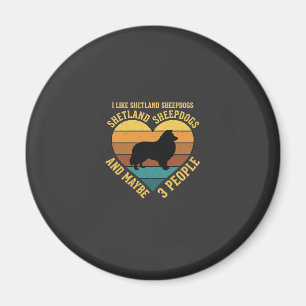 Shetland Sheepdogs Retro Hart Hondenliefhebber Magneet