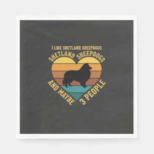 Shetland Sheepdogs Retro Hart Hondenliefhebber Servet