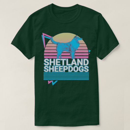 Shetland Sheepdogs Retro T-shirt (Design voorkant)