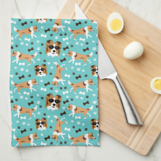 Shetland Sheepdogs Sheltie Aqua Kitchen Towel Theedoek