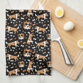 Shetland Sheepdogs Sheltie Black Kitchen Towel Theedoek (Quarter Fold)