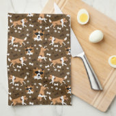 Shetland Sheepdogs Sheltie Brown Kitchen Towel Theedoek (Quarter Fold)